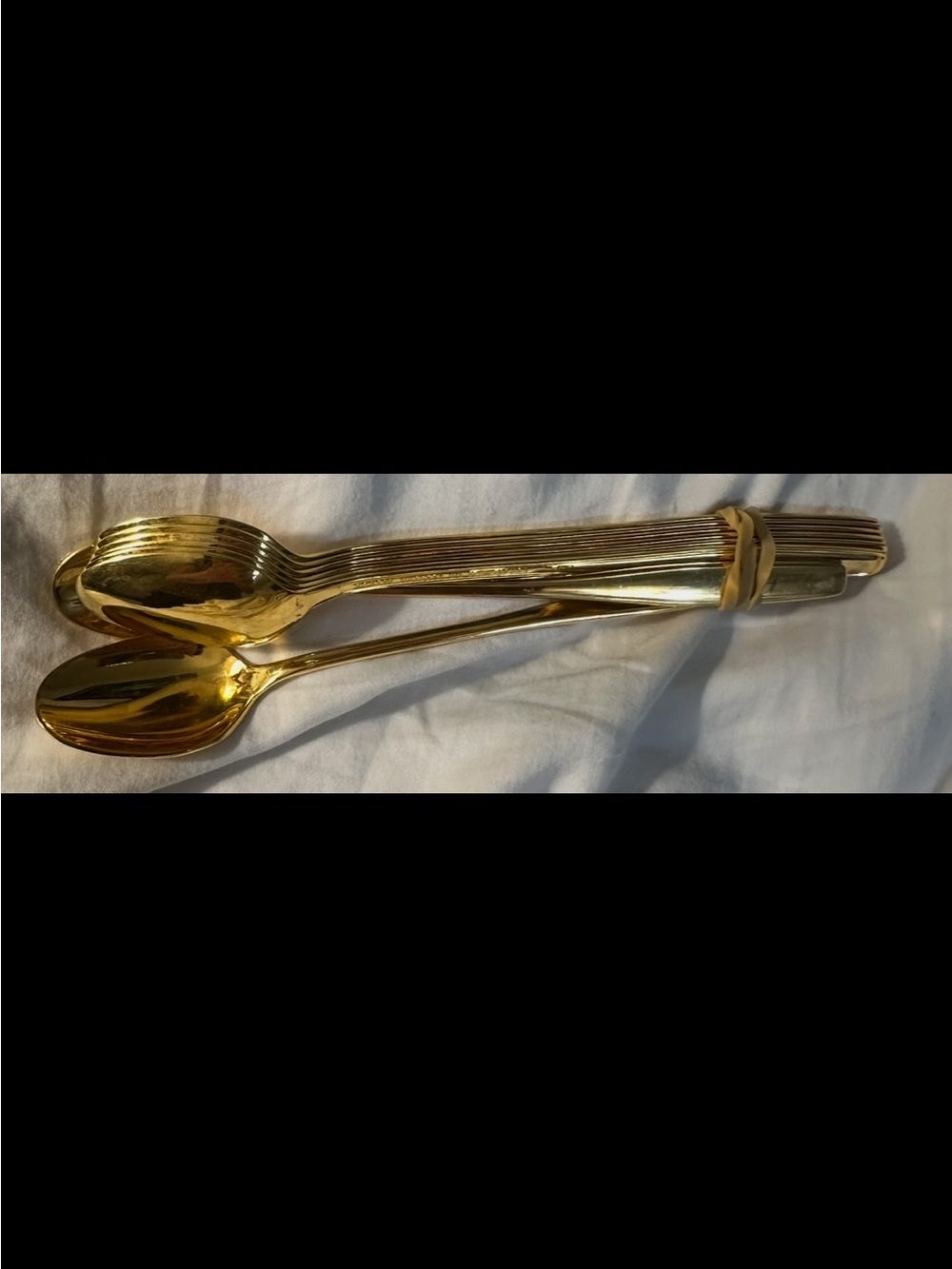 Gold Tone Serving Spoons - Set of 8